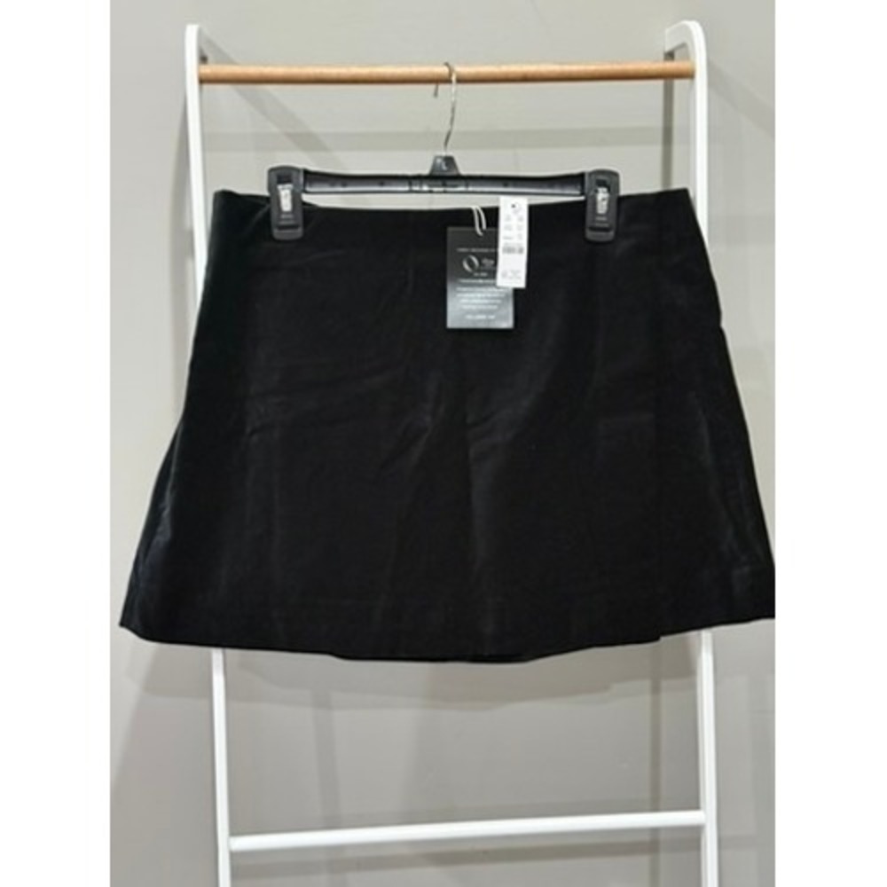 NWT J.Crew Ora Tessuti Black Velvet Mini Skirt Faux Wrap 12 Mall Goth Grunge Y2K
